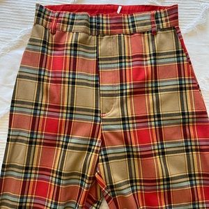 Free People Plaid Jules Pants (Size 8)